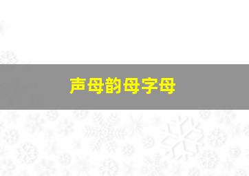 声母韵母字母