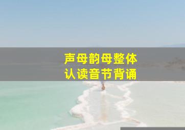 声母韵母整体认读音节背诵