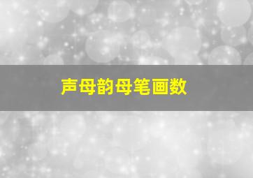 声母韵母笔画数