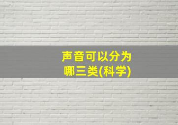 声音可以分为哪三类(科学)