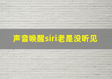 声音唤醒siri老是没听见