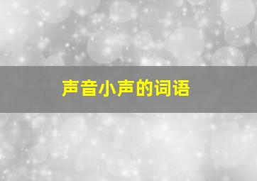 声音小声的词语