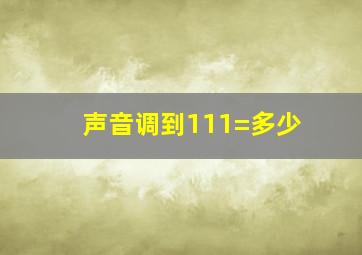 声音调到111=多少