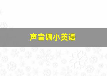 声音调小英语