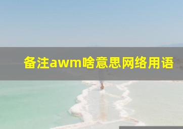 备注awm啥意思网络用语