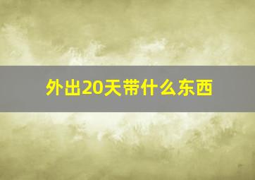 外出20天带什么东西