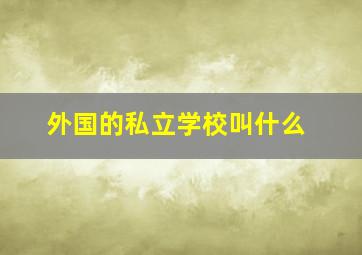 外国的私立学校叫什么