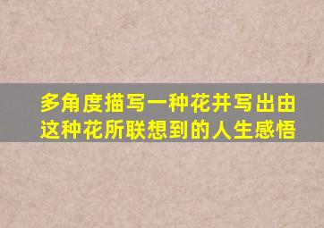 多角度描写一种花并写出由这种花所联想到的人生感悟