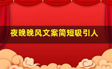 夜晚晚风文案简短吸引人