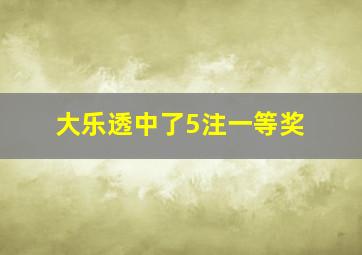 大乐透中了5注一等奖