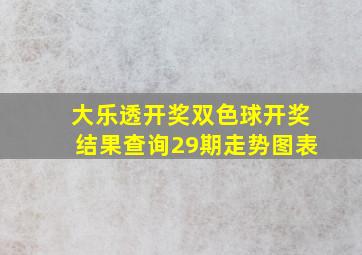 大乐透开奖双色球开奖结果查询29期走势图表