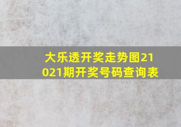 大乐透开奖走势图21021期开奖号码查询表