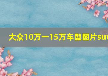 大众10万一15万车型图片suv