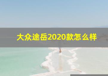 大众途岳2020款怎么样