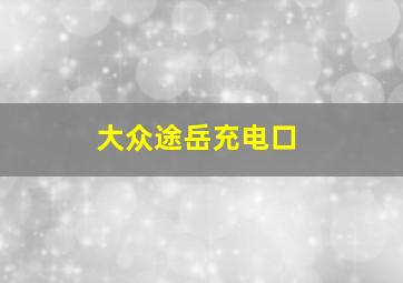 大众途岳充电口