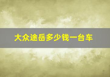 大众途岳多少钱一台车