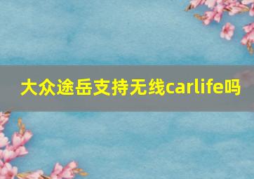 大众途岳支持无线carlife吗