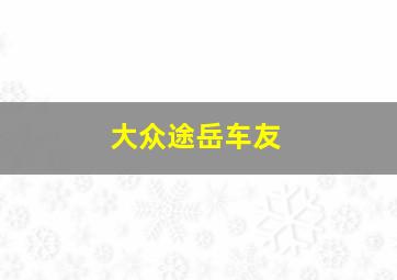 大众途岳车友