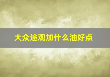 大众途观加什么油好点