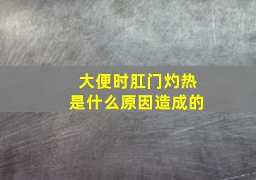 大便时肛门灼热是什么原因造成的