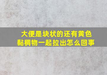 大便是块状的还有黄色黏稠物一起拉出怎么回事