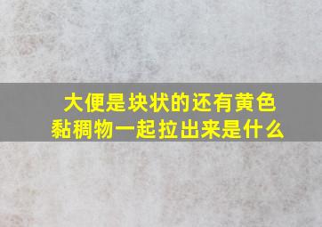 大便是块状的还有黄色黏稠物一起拉出来是什么