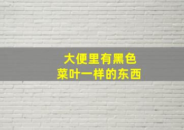 大便里有黑色菜叶一样的东西