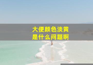 大便颜色淡黄是什么问题啊