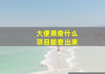 大便黑查什么项目能查出来