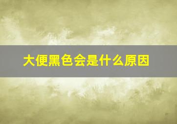 大便黑色会是什么原因