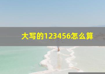 大写的123456怎么算