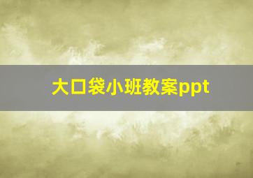 大口袋小班教案ppt