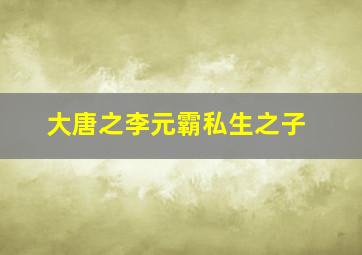 大唐之李元霸私生之子