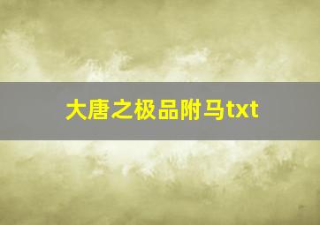 大唐之极品附马txt