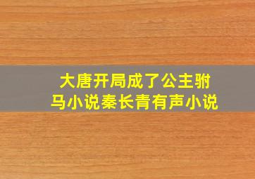 大唐开局成了公主驸马小说秦长青有声小说