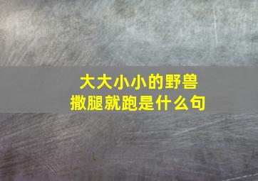 大大小小的野兽撒腿就跑是什么句