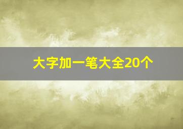 大字加一笔大全20个