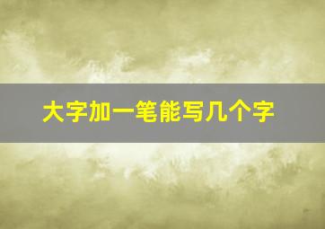 大字加一笔能写几个字