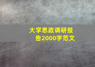 大学思政调研报告2000字范文