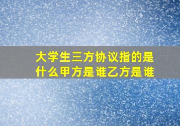 大学生三方协议指的是什么甲方是谁乙方是谁