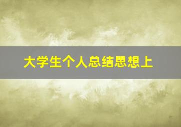 大学生个人总结思想上