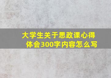 大学生关于思政课心得体会300字内容怎么写