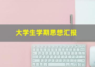 大学生学期思想汇报