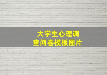 大学生心理调查问卷模板图片