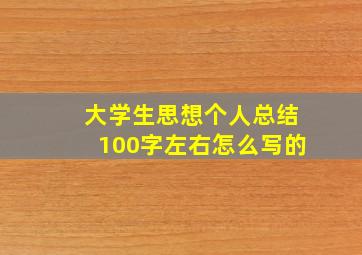 大学生思想个人总结100字左右怎么写的