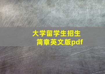 大学留学生招生简章英文版pdf