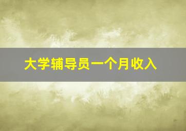 大学辅导员一个月收入