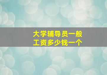 大学辅导员一般工资多少钱一个