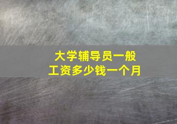 大学辅导员一般工资多少钱一个月