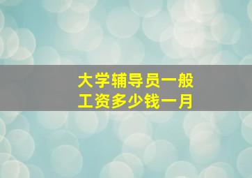 大学辅导员一般工资多少钱一月